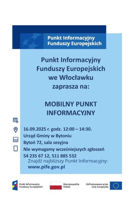 Mobilny Punkt Informacyjny w Urzędzie Gminy w Bytoniu